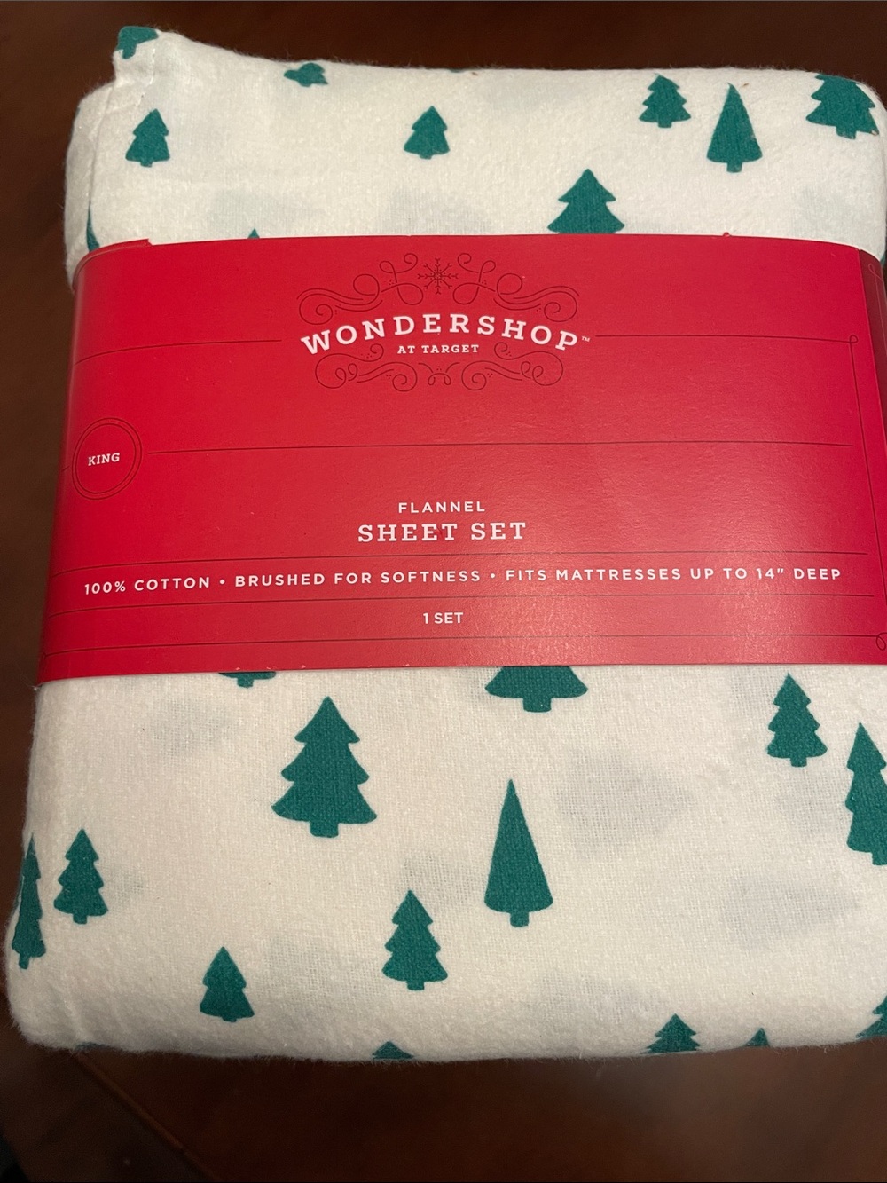 Wondershop Cream Flannel Sheet Set with Tree Print